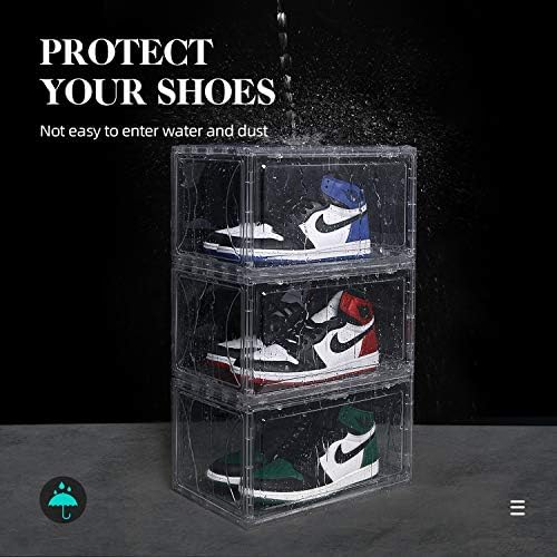 Zoknes Съхранение-Штабелируемая кутия за обувки-Органайзер-Контейнери, а обувките кутия с магнитна всасыванием пластмасова прозрачна кутия за обувки странична кути?