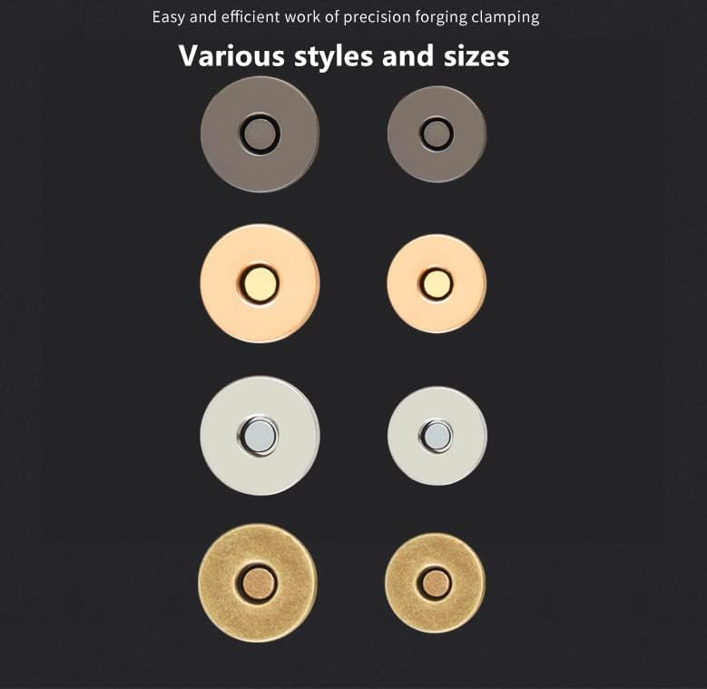 DZTIAN 50 Комплекти 14 мм Златен Обков на Магнитни копчета са Отлични за Шиене на Кожени Облекла, дамски чанти, Чанти с Шайба от никел (Златни, 14 мм (50 комплекта))