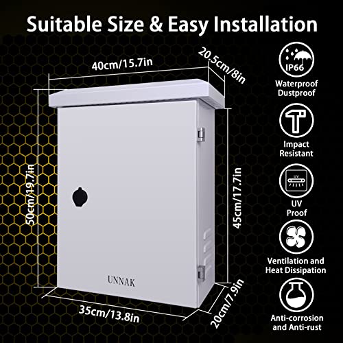 UNNAK Водоустойчив Електрическа скоростна кутия за външна Метална мрежа разпределителните скоростна 19,7x15,7x7,9 Корпус на електрониката