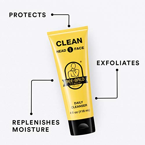Ежедневно почистващо средство Bee Bald CLEAN за лицето и главата освежава и старателно почиства, нежно премахване на сухо, шелушащуюся кожата, оставяйки усещане за свеже