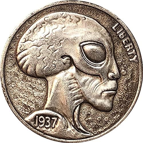 Предизвикателство Монета Реплика Възпоменателна Монета сребърно покритие Монета Американски Флейта Биволско Монета 1937 Колекция от