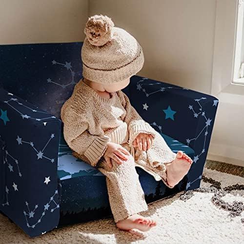 Детски диван fond + found, Разтегателен диван за деца със Знака на Зодиака, Foldout диван 2 в 1 в Шезлонг, Разтегателен фотьойл