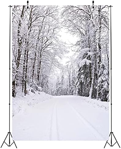 CORFOTO Плат 6x9 фута Зимния Фон Тематична Фотография Леден Свят Снежна Полето Смърч Път в Джунглата Син Пейзаж на Природата, на Фона на