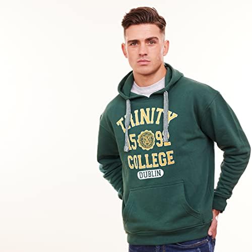 Традиционна мъжка hoody Ирландски зелен цвят Trinity College с качулка