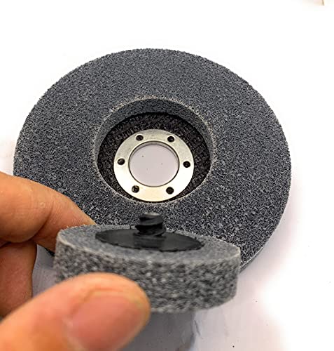 Инструмент за полиране на алуминий SIGNI, 4-1/2-инчов полировальный кръг от нетъкан текстил и 2-инчов быстросменный диск за повърхностна обработка със система за закреп