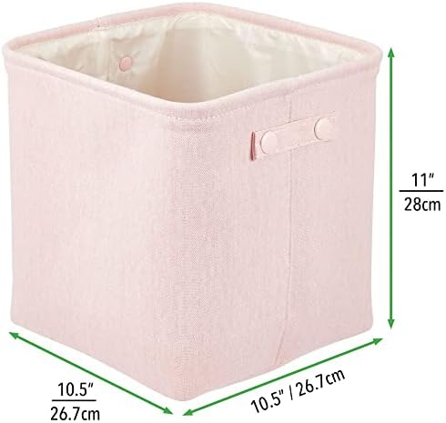 Кошчето за баня от мека памучна тъкан mDesign с вътрешно покритие и дръжки - Органайзер за кърпи за ръце, Тоалетна хартия - за шкафове, тумбочек, рафтове - Текстурированн