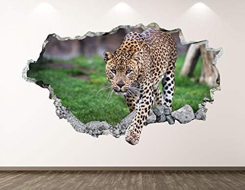 Западна планина Леопардовая Стикер За стена, Арт Декор на 3D Разби Стикер С изображение на Животно Рисувани Стенни Детска Стая Подарък