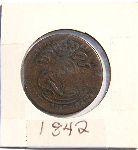 1842 година, Белгия Леополд I Френски текст Монети в купюри от 5 сантима