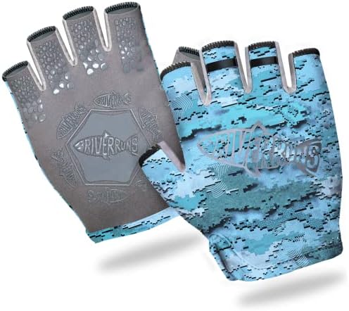 Riverruns Дизайнерски Риболовни Ръкавици С по-къси Запястьем UPF50 + Слънчеви Ръкавици Без Пръсти, Леки, Дишащи Туризъм Шофиране Каяк