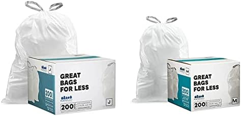 Пакети за боклук Plasticplace │ 10-10,5 литра / 38-40 литра │ 21 x 28 и съвместими с пакети за боклук simplehuman (x) Code M (брой