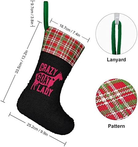 Луда Коза Дама Пайети Коледни Празници Чорапи Обратим което променя Цвета си в Магически Състав за Коледно Манто Окачени Чорапи