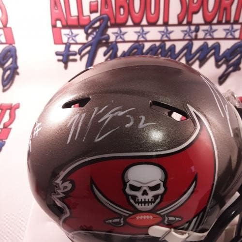Истински мини-каска с автограф Дина, Едуардс и Уайтхед JSA. - Каски NFL с автограф