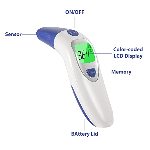 Термометър за челото Rgdood за възрастни и деца, Безконтактен и цифров Инфрачервен Детски Ушния Термометър, Точен Височный Термометър
