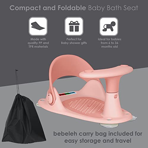 Детската седалка за вана BEBELEH™ [Оригинал] – Филипс стол за детска баня + чанта + Термометър за детска баня – Компактно и складное