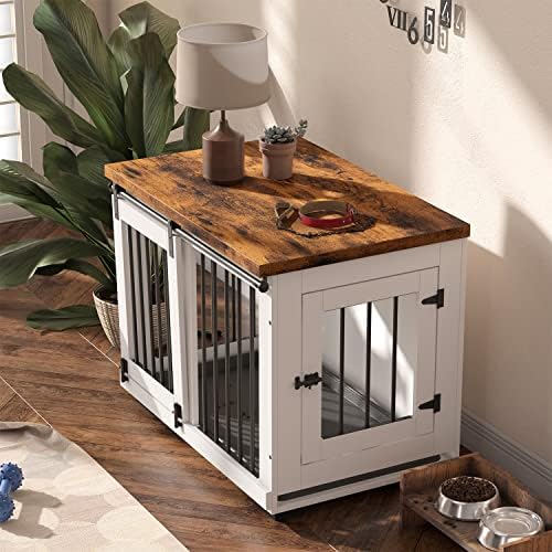 Вратата на бараката Zakkart Dog Crate Furniture за средни кучета с тегло до 40 кг. - Развъдник за кученца с Удебелени плота на фермата и