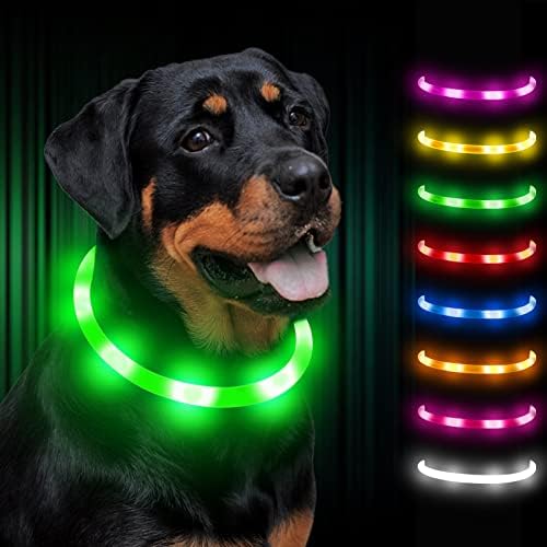 Dynmeow Нажежен Нашийник за кучета, Мигащ led Нашийник за кучета, която се презарежда чрез USB, Светещи в Тъмното, Безопасни Нощни осветителни Тела за Малки Средни Големи ?