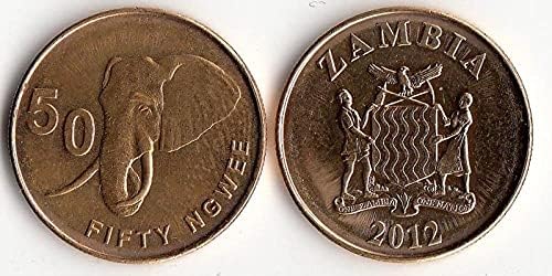 Африканска Похвала на Африка Замбия 50 Монети Envel 2012 Издание Подарък колекция от чужди монети 50 Монети Envel 1992 Издание