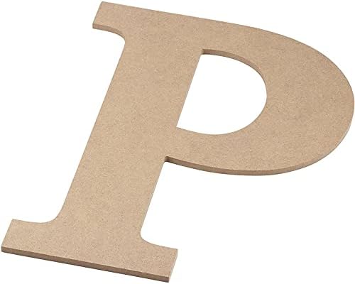 Непълни дървени букви Juvale, гръцката буква P, за да Rho (9 x 11,6 x 0,25 инча)