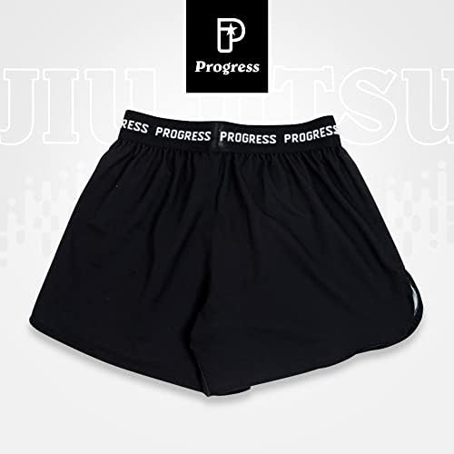 Спортни къси панталони Академия на Джиу-джицу Progress | Удобни и Трайни Шорти BJJ | Мъжки Шорти за бразилското джиу-джицу | Спортни къси