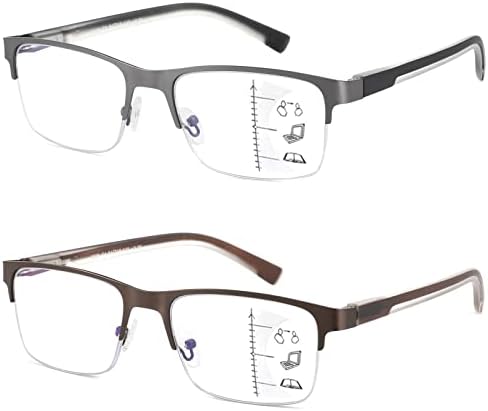SUNAMOY Многофокусные Очила За Четене Мъжки Бифокални Без Линии Прогресивно Мультифокальные Очила За четене Синя Светлина Компютърна
