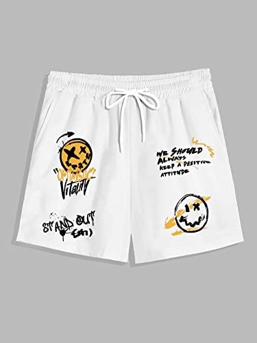 Мъжки Спортни къси Панталони с Графичен Дизайн GORGLITTER с завязками На Талията, Летни Спортни къси Панталони