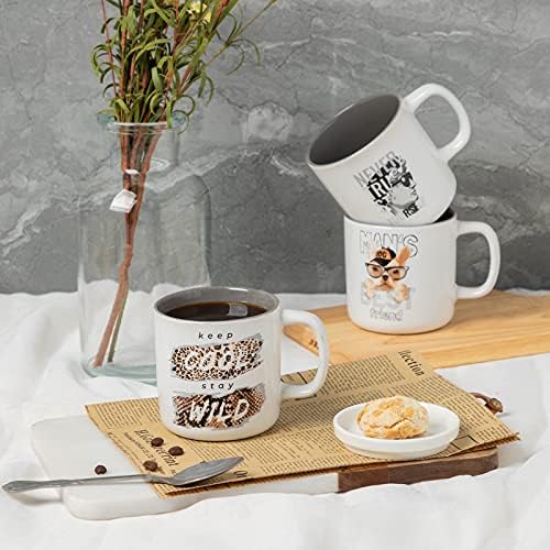 Набор от кафе на steins FE, Забавни чаши за Кафе с обем от 15 Грама, Комплект от 6 Керамични чаши-нови продукти с Вдъхновяващи надписи