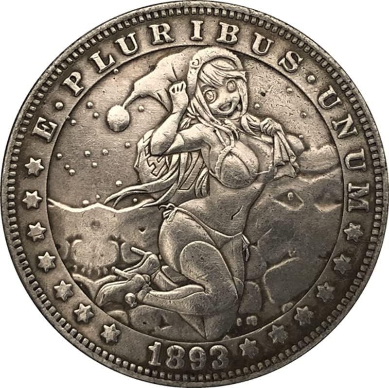 QINGFENG 38 ММ Антични Сребро Доларова Монета Американски Морган Скитник Монета 1893 S Занаят 153