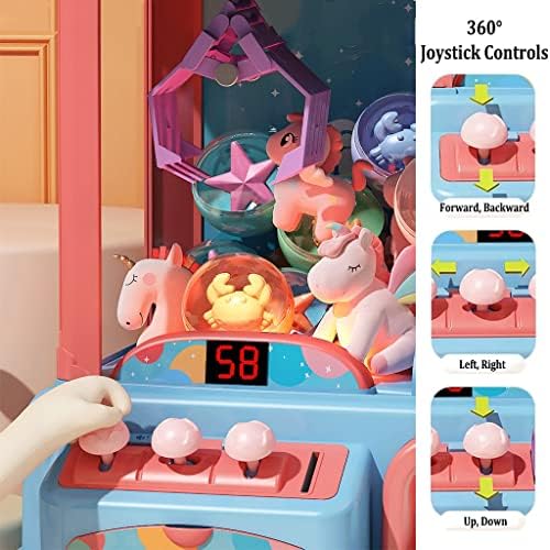 Аркадна игра Mini Claw Machine - Нашественик бонбони със светлина и звук - Електронен Диспенсер играчки за деца - най-Добрият подарък за парти (Цвят: синьо размер: 20 куклен те