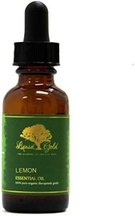 1,1 Грама със Стъклен капкомер Премиум-клас с Етерично масло от Лимон Течно Злато Чиста Органична Натурална Ароматерапия