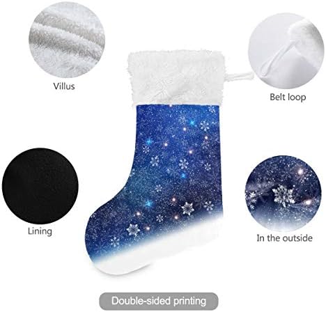 Коледни Чорапи ALAZA, Коледни Снежинки, Класически Персонализирани Големи Чулочные Украса за Семейни Тържества, декорация