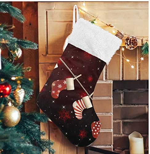 Коледни Чорапи ALAZA, Коледни Чорапи, Класически Персонализирани Големи Чулочные Украса за Семейни Тържества, декорация за Партита,