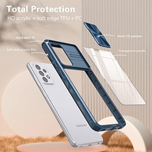 Калъф за телефон Samsung Galaxy A52/A52S 5G със Защитен капак от закалено стъкло и камера, Защитно покритие 360 За цялото тяло,