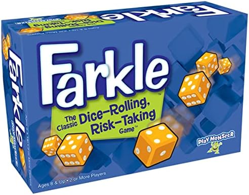 Farkle — Класически игра на зарове, на базата на риск — Идва с куб за игра на зарове - Семейна Забавна игра на нощ за деца от 8 години