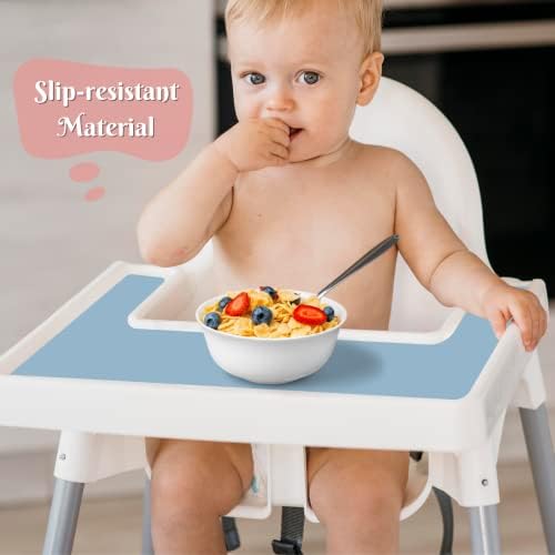 Kalovin Кърпа за столче за хранене за хранене на IKEA Antillop Baby High Chair, Силиконови Салфетки, Тава за столче за хранене за Хранене, Кърпа за закуски, за бебета, деца (Пудрово-си