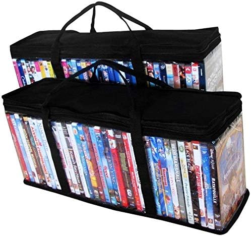 ALLmuis DVD Storage Organizer - Класически Комплект от 2 чанти за съхранение с капацитет 40 DVD-та Във всяка от общо 80