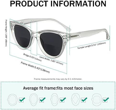 Eyekepper Спестете 10% на 1 опаковка малки овални кръгли слънчеви очила за четене в сиви рамки и 1 опаковка големи бифокальных