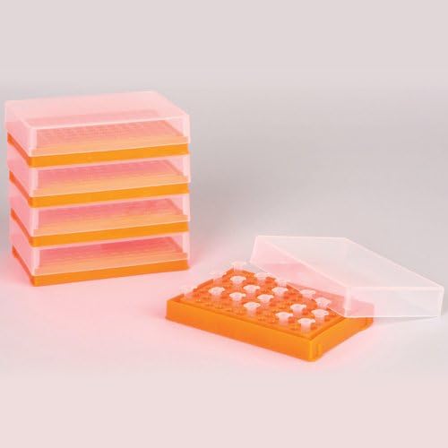 Поставка за PCR SP Bel-Art; За пробирок обем 0,2 мл, 96 места, флуоресцентно-оранжева (опаковка от 5 броя) (F18902-0006)