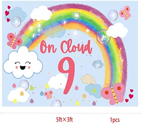 Украса за парти в чест на рождения ден на облак 9, балони на облака 9, topper за тортата на облака 9, декорация за рожден ден на облак