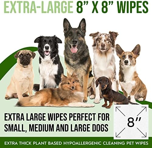 Petazy 400 Кърпички за кучета за Лапите и Ушите, Очите | Органични Кърпички за домашни любимци, за кучета | Почистване Дезодорирующие