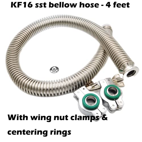 комплект велпапе вакуумни сильфонных маркучи bmotiontech ISO-KF KF16 с фланец и 2 Алуминиеви скоби / 2 Центрирующими пръстени СС / 2 о-пръстени FKM (3,3 ft / 1000 мм KF16)