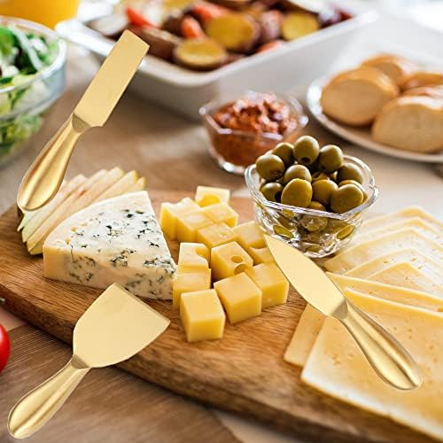 Златен Комплект Ножове за сирене от 6 теми, Нож за сирене от неръждаема Стомана, отварачка за разпръскване на сирене с Ергономична дръжка,