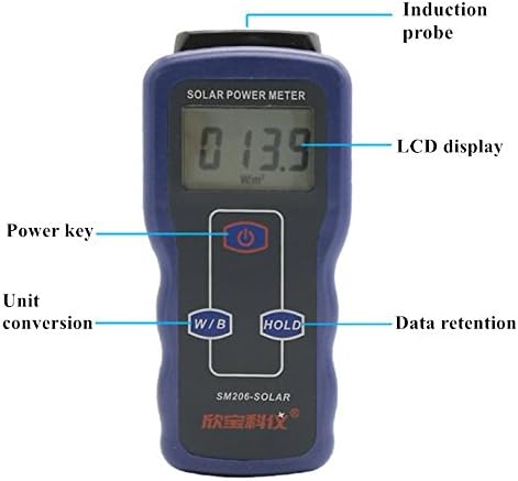 Huanyu Цифров Слънчев електромера BTU Преносим Удобен Слънчев Радиометър Измерител на Радиация Тестер Стъклен Тестер Здравина на
