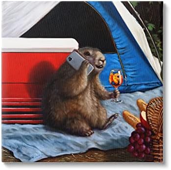 Кемпинговая палатка Stupell Industries за пикник с Ондатрой, Платно, Стенно изкуство, Дизайн Лусия Хефернан