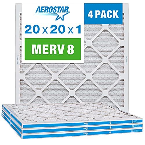Въздушен филтър с гънки Aerostar 16x25x1 MERV 8, въздушен филтър за печки ac, 4 опаковки и въздушен филтър с гънки 20x20x1 MERV 8, Въздушен филтър за печки ac, 4 опаковки