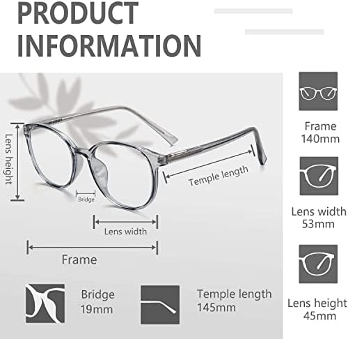 FONHCOO, Блокер Синя светлина Очила, Дамски, Мъжки Компютърни очила, TR90, Модерни Кръгли Прозрачни очила с защита от синя светлина,