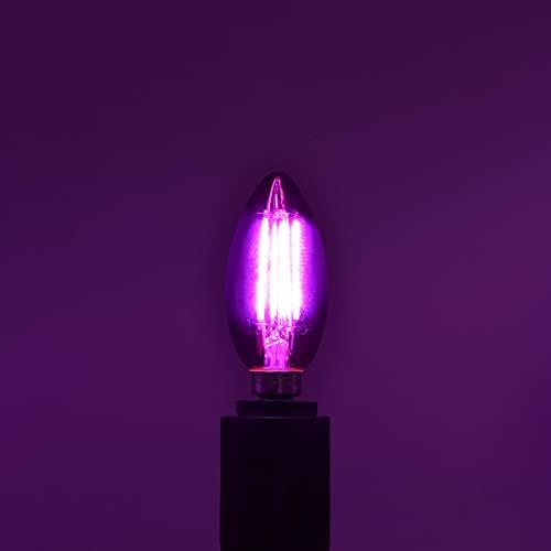 Led лампи с нажежаема жичка Luxrite E12 лилав цвят, 4,5 W (еквивалент на 40 Вата), Свещници от цветно стъкло, в Списъка на