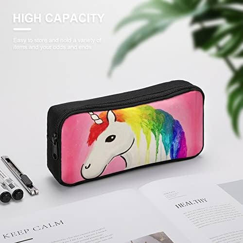 Rainbow Unicorn молив случай за Моливи Дръжка за Чанта Кутия с Органайзер За Съхранение на Канцеларски Материали Чанта За Грим