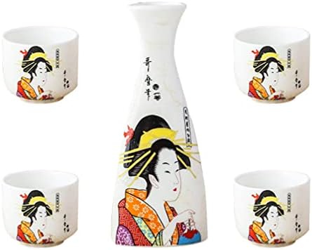 Комплект чаши кафе на DOITOOL Набор от кафе чаши Традиционен Японски комплект чаши за саке: 1 Комплект Керамични чаша Tokkuri