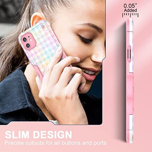 Калъф NCLcase за iPhone 11, с [Защитно стъкло за екран 1 т.], [Индивидуална защита за всеки обектив], Тънък устойчив на удари Сладък калъф за телефон за момичета - Розов цвят - М?
