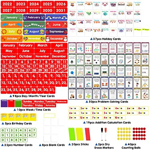 Математическия календар KINGTLE за класната стая, образователен джобен график, който включва в себе си всичко за числови упражнения за деца